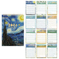 2026 A4 Wall Calendar 12-Month Starry Bronzing Paper Cover Monthly Calendar for Home School Office Organization Supplies
