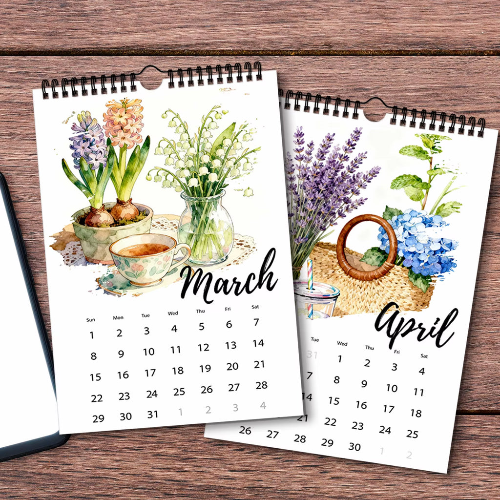 1PC 2026 Floral Watercolor Wall Calendar, Exquisite Flower-Themed Hanging Calendar for Nature & Art Lovers, Yearly Planning